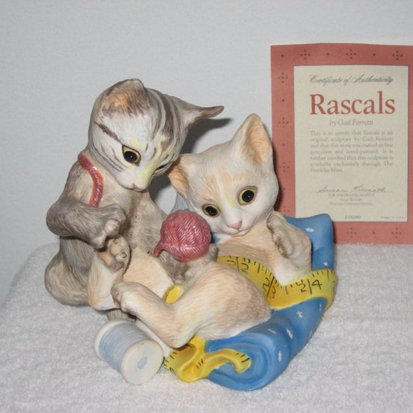 The Franklin Mint, cat figurine with certificate - Picture 1 of 4